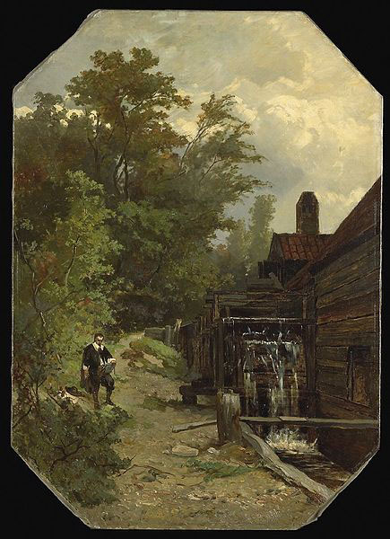 Gerard Bilders Jacob van Ruisdael, sketching a watermill